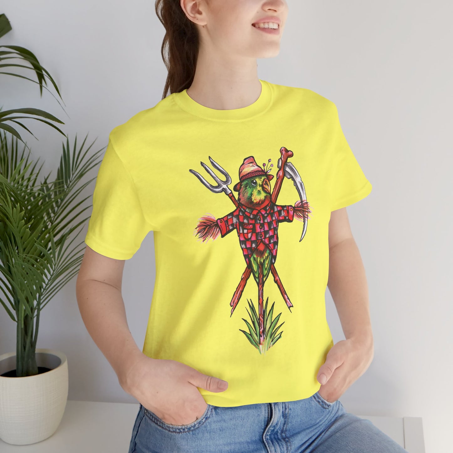 Scarecrow Lovebird, Hand-Drawn & Hand-Colored Tee