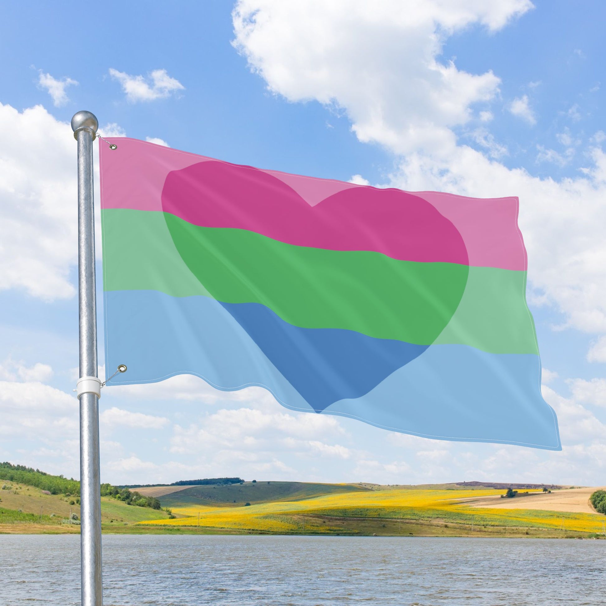 Polyromantic Pride Flag with Grommets
