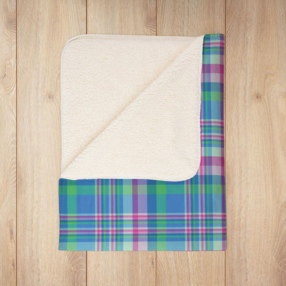 Polysexual Pride Plaid Fleece Sherpa Blanket