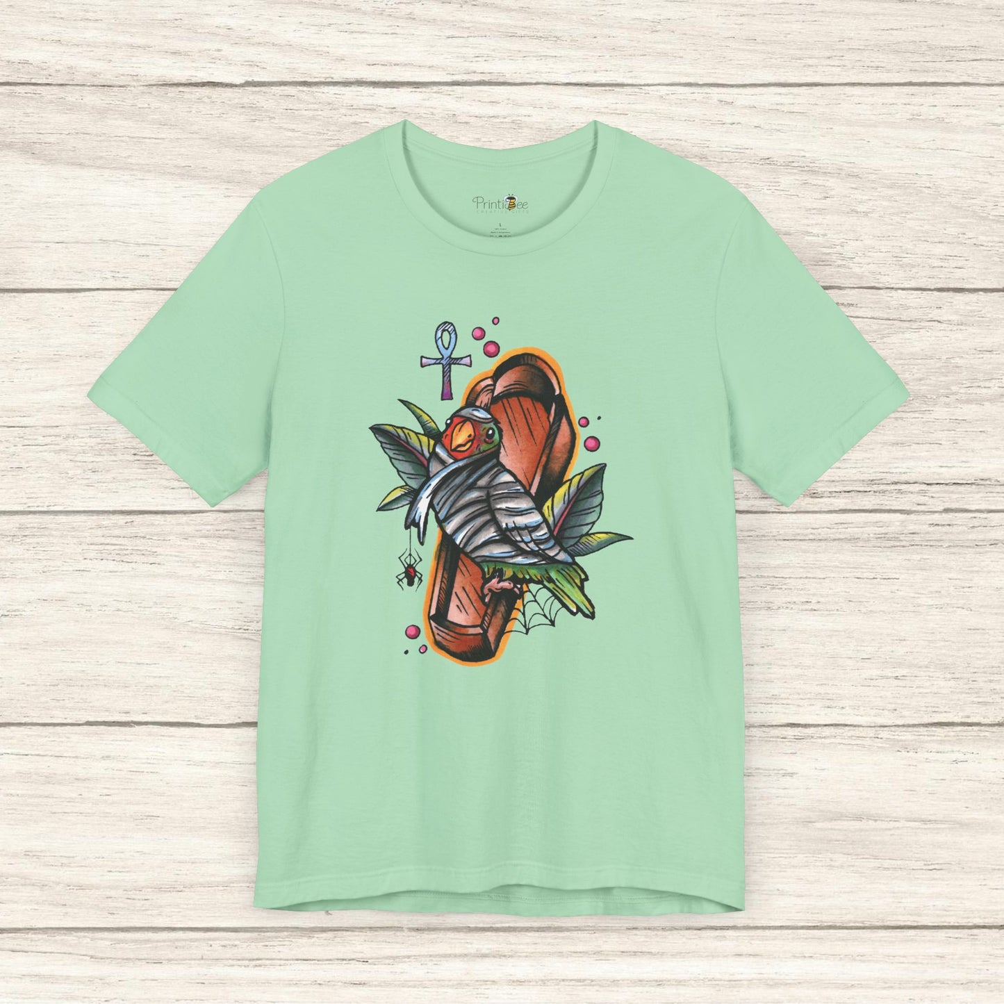 Mummy Lovebird Hand-Drawn & Hand-Colored Tee