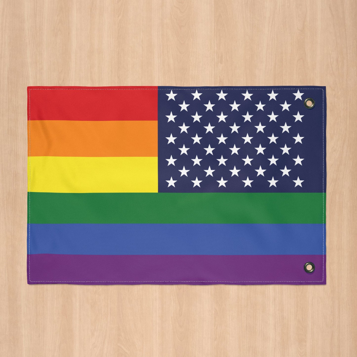 United States Rainbow Pride Flag with Grommets