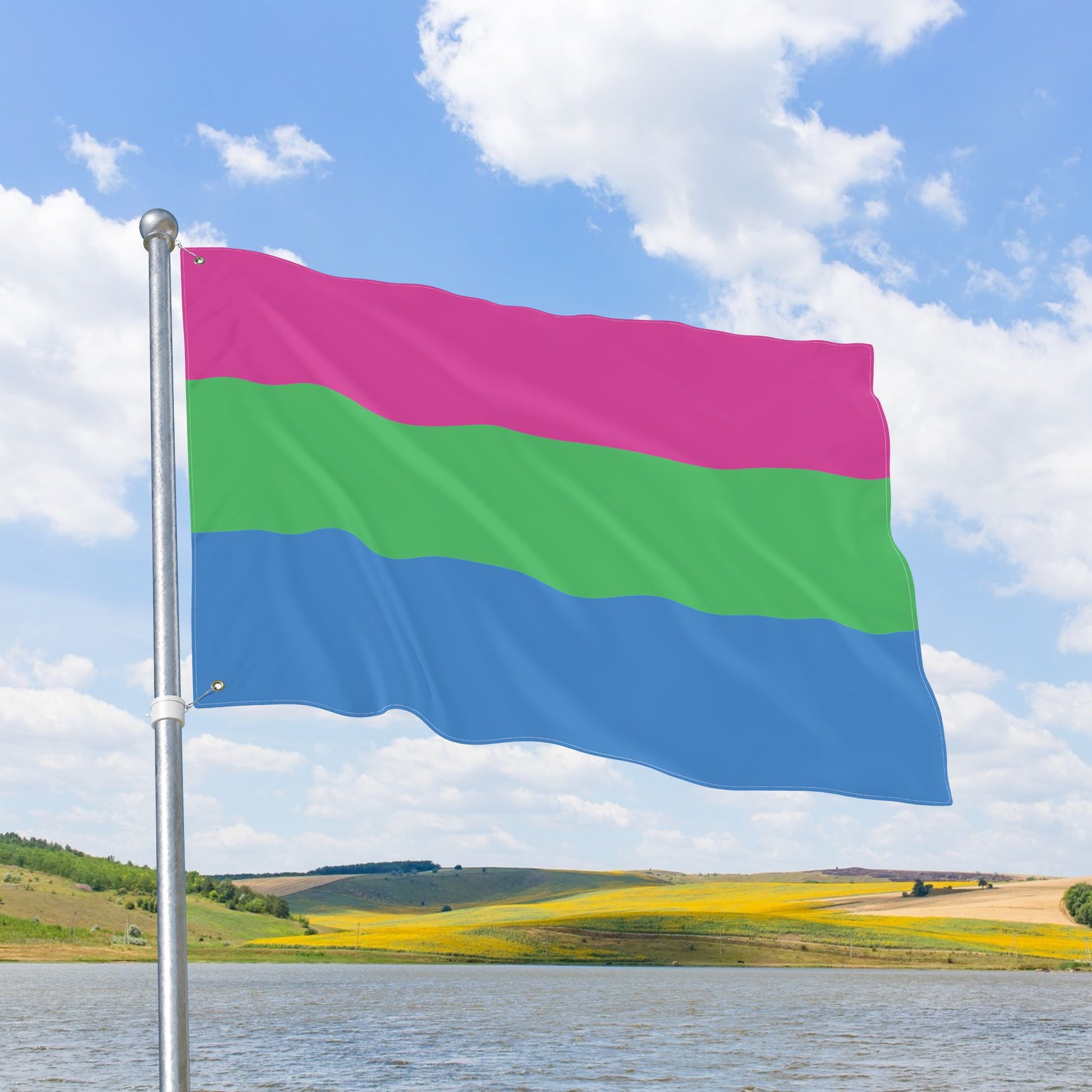 Polysexual Pride Flag with Grommets