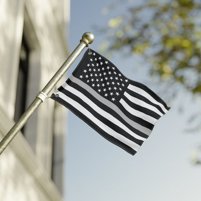 12'' × 18'' USA Thin Silver Line American Flag with Grommets