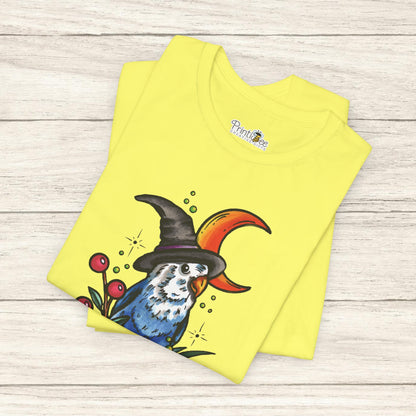 Lovebird Witch, Hand-Drawn & Hand-Colored Tee