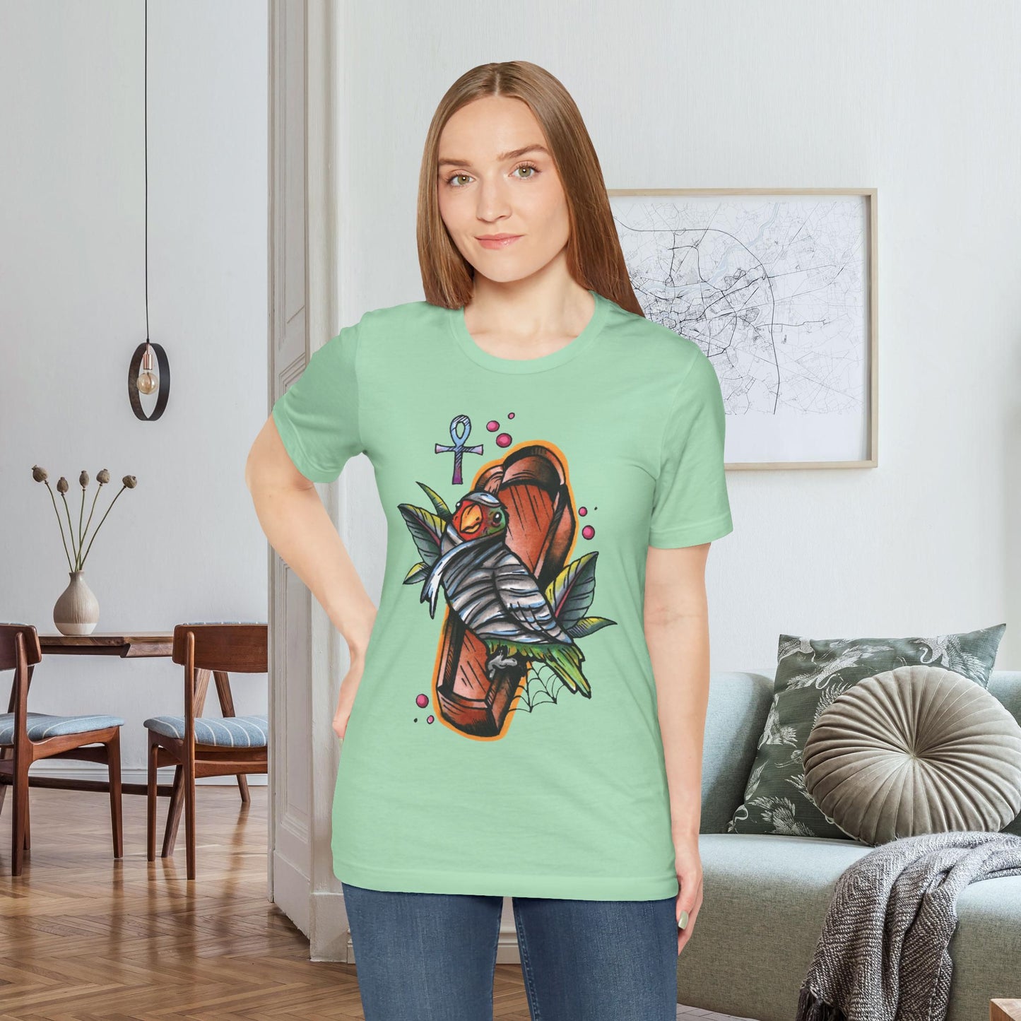 Mummy Lovebird Hand-Drawn & Hand-Colored Tee