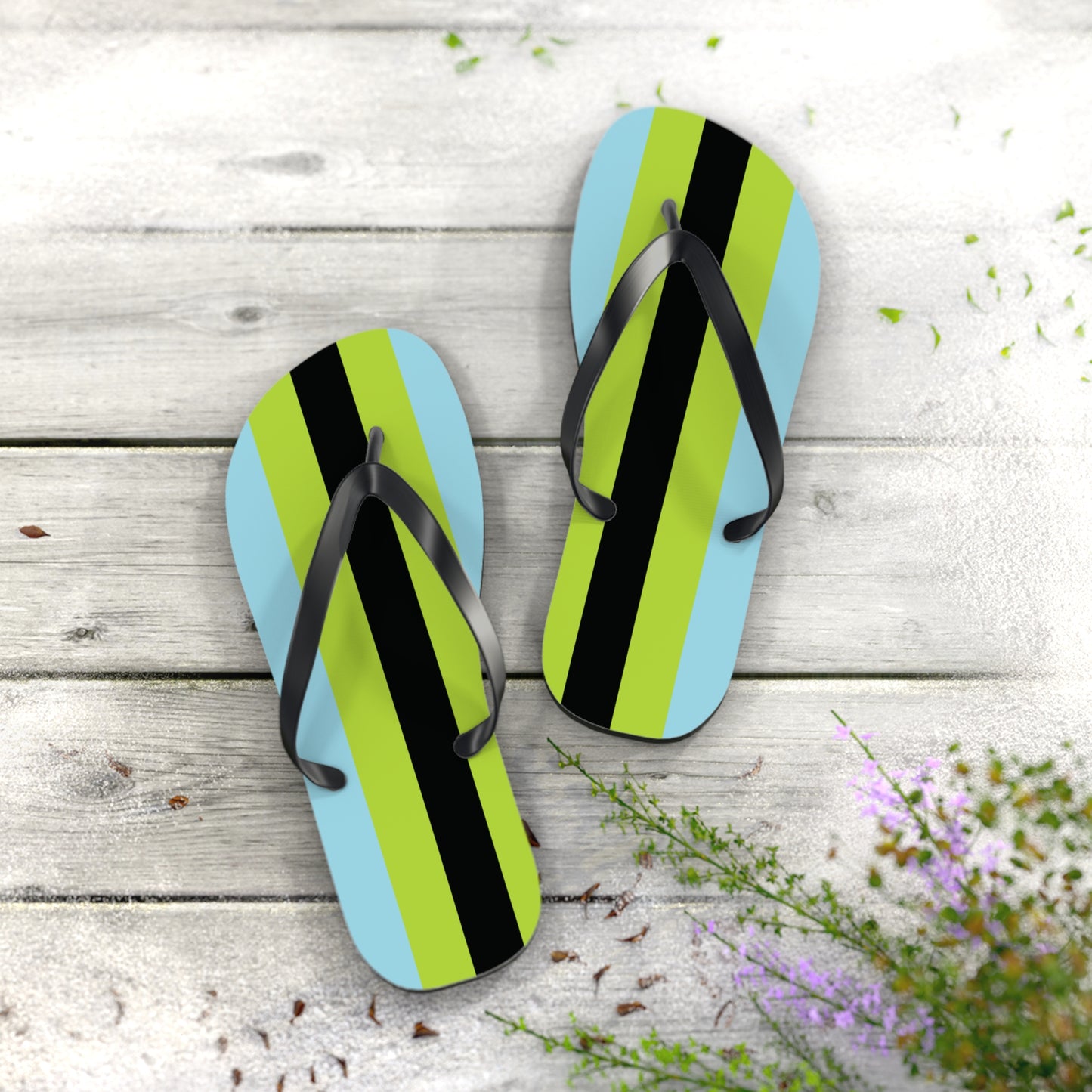 XL Black sole Quoigender Pride Flip Flops