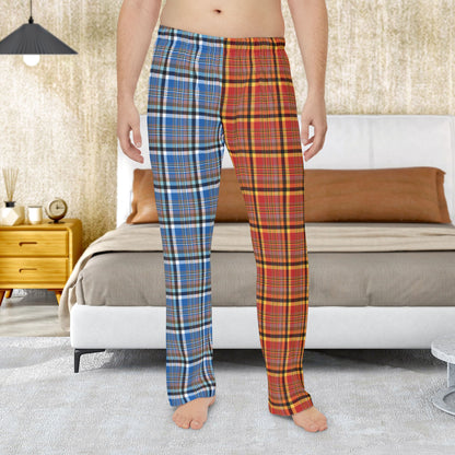 Men’s Half Red, Half Blue Plaid Sandusky OH Pajama Pants