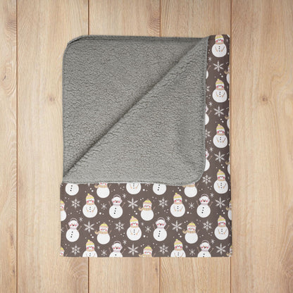 Pangender Pride Snowman Fleece Sherpa Blanket