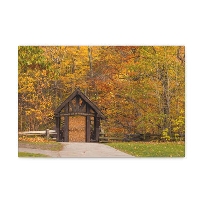 Pont couvert de Seven Bridges Trail à Grant Park dans le sud de Milwaukee Wisconsin, Photographie Canvas Wrap Wall Art