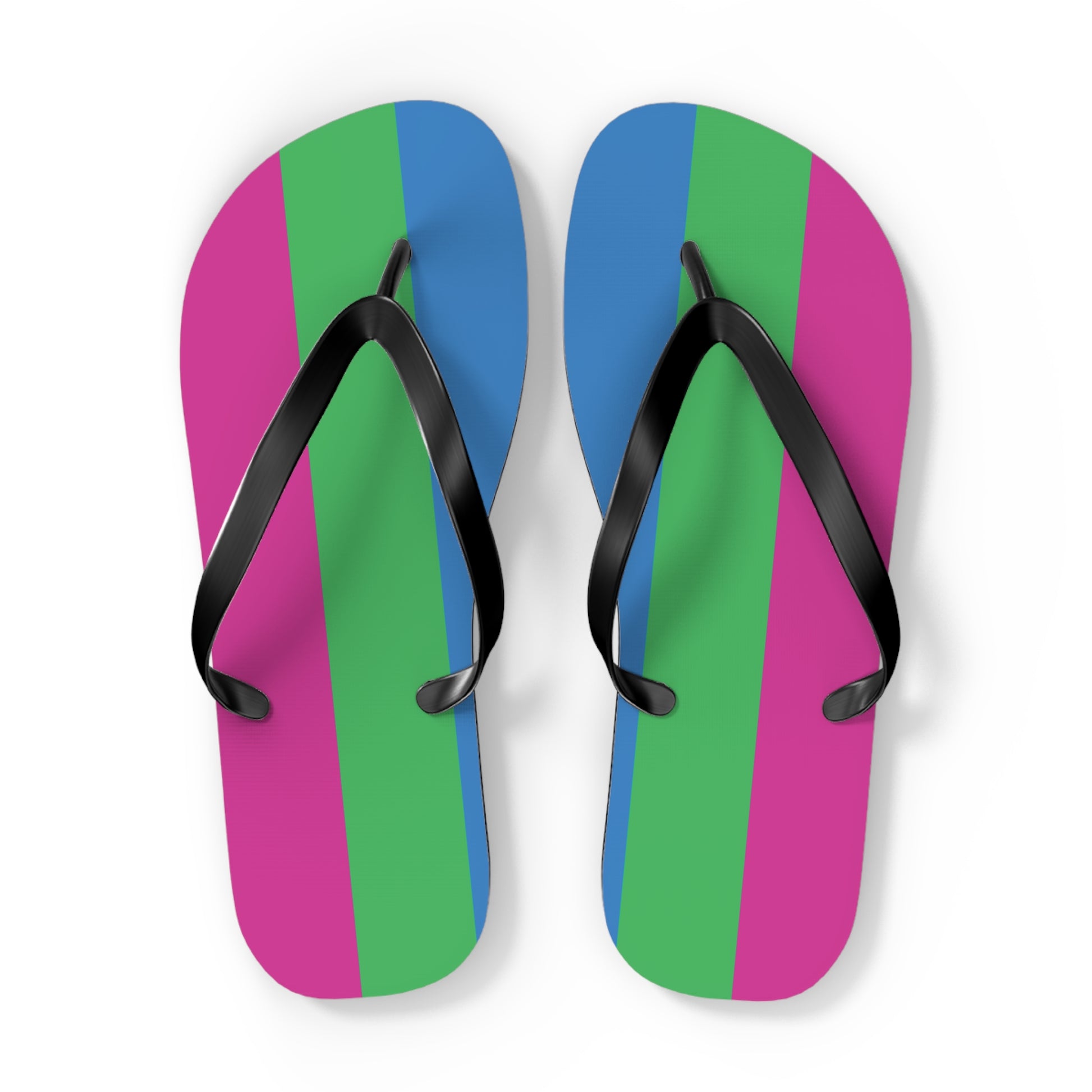 Polysexual Pride Flip Flops