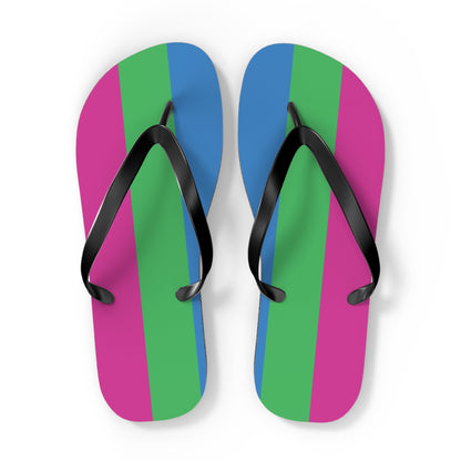 Polysexual Pride Flip Flops