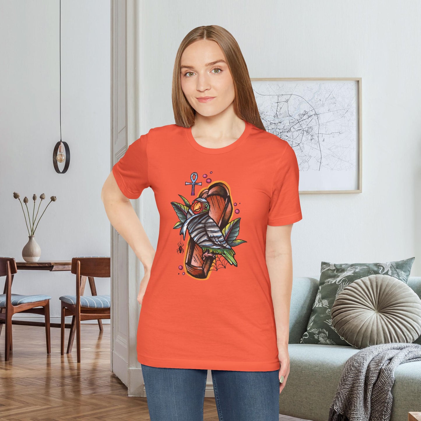 Mummy Lovebird Hand-Drawn & Hand-Colored Tee