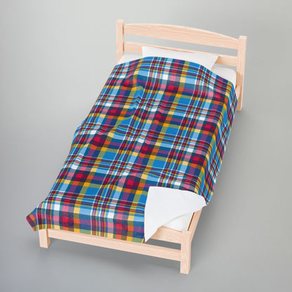 Polyamory Pride Plaid Velveteen Plush Blanket