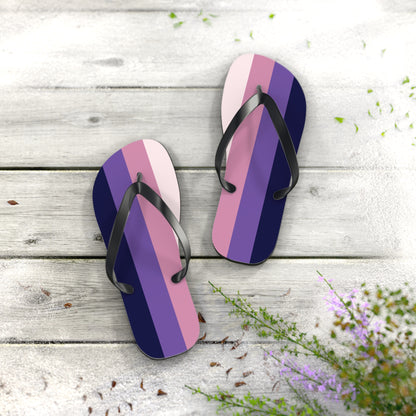 M Black sole Asexual Spectrum Pride Flip Flops