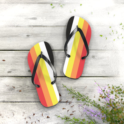 M Black sole Lithromantic Pride Flip Flops