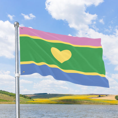 Polyromantic Pride Heart Flag with Grommets