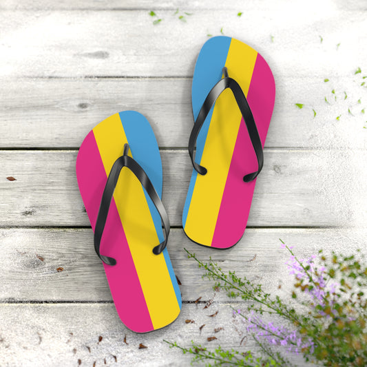 XL Black sole Pansexual Pride Flip Flops