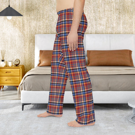 Men’s Red, Blue & Orange Ohio Plaid Pajama Pants