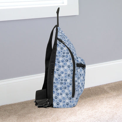 Blue Paw Print Sling Bag Cross Body Sling Bag