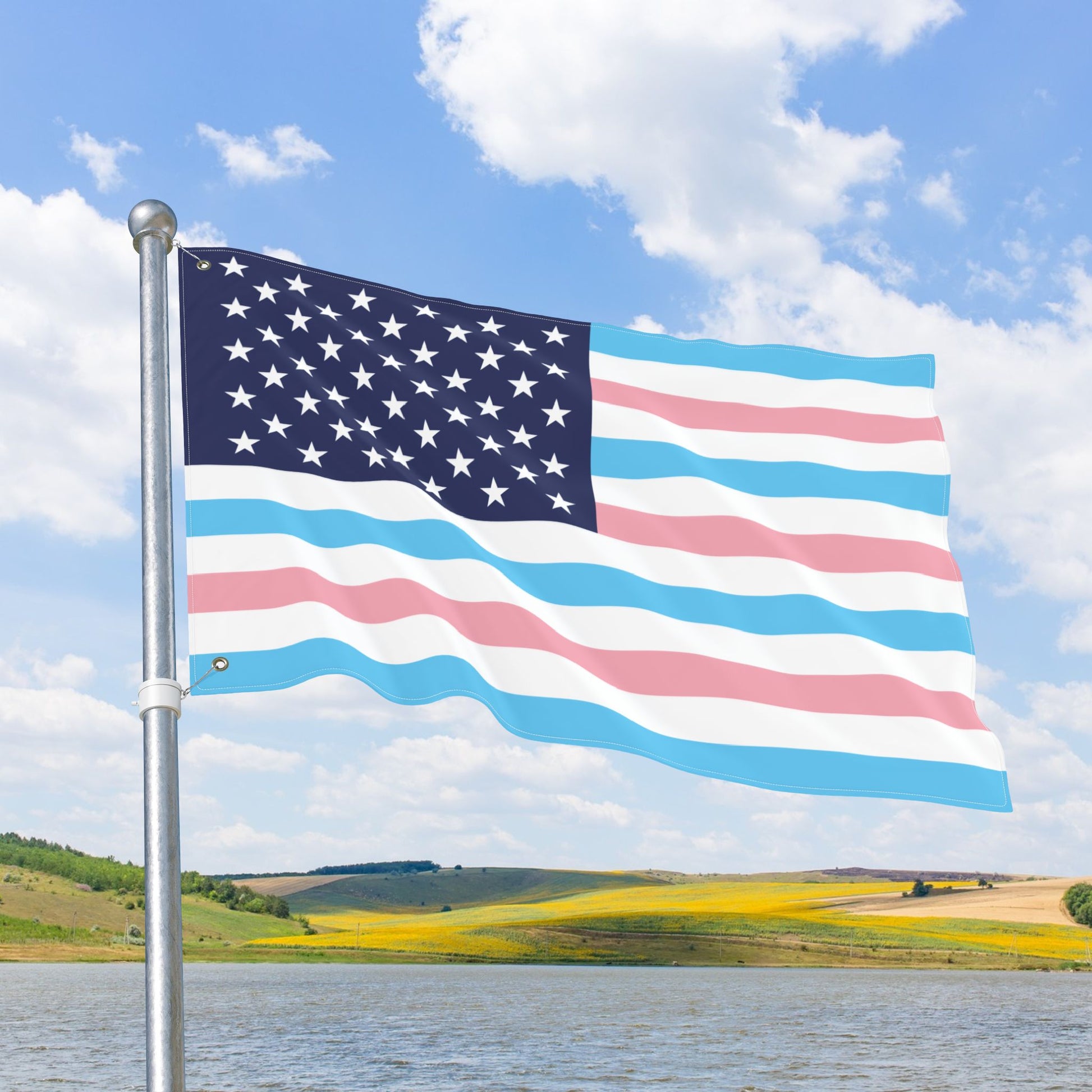 USA Transgender Pride Flag with Grommets