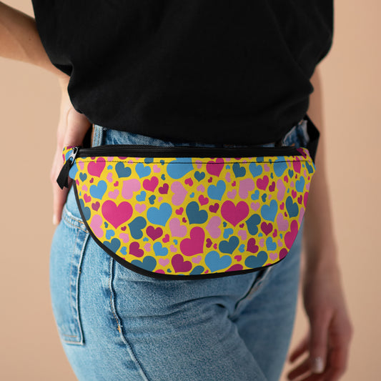 One size Pansexual Pride Hearts Fanny Pack