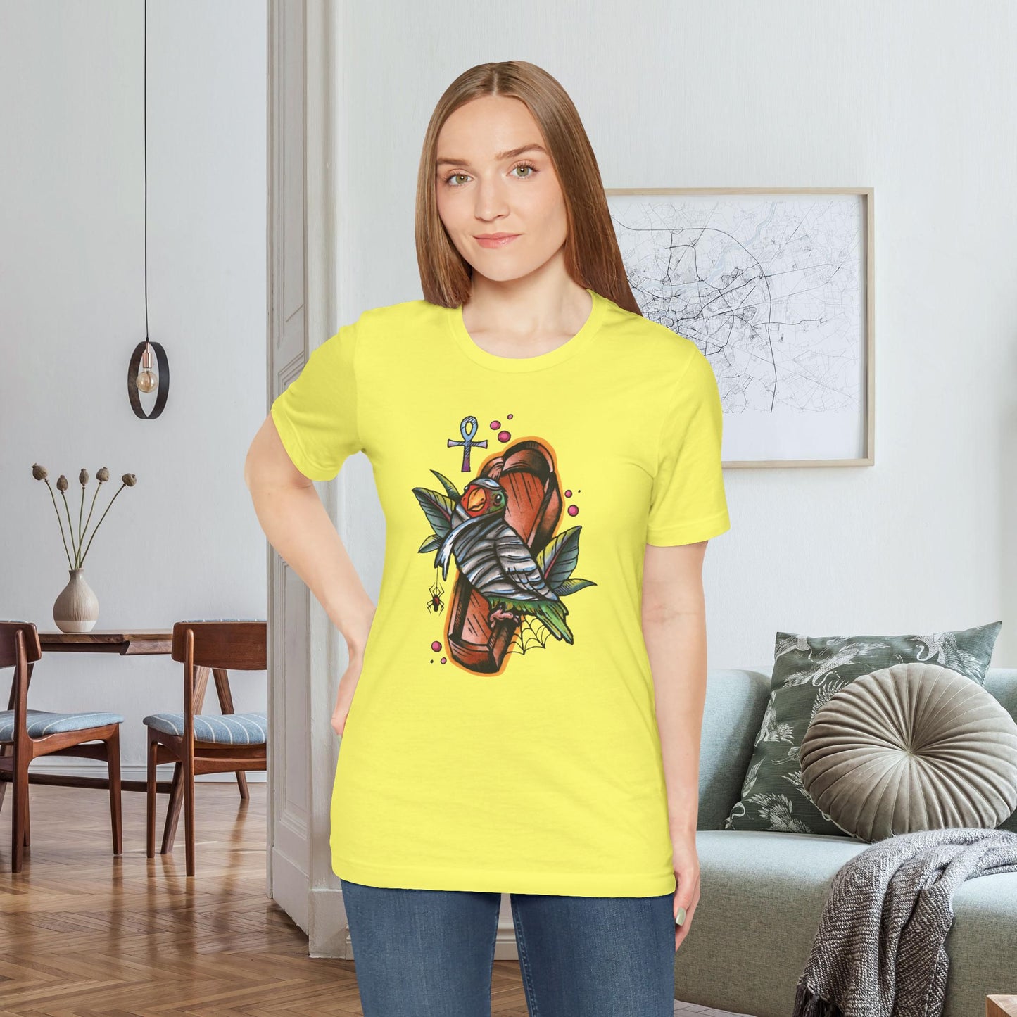 Mummy Lovebird Hand-Drawn & Hand-Colored Tee