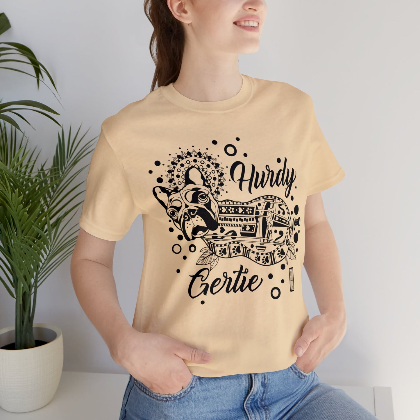 Hurdy Gertie Tee, Frenchton Dog Line Art Shirt