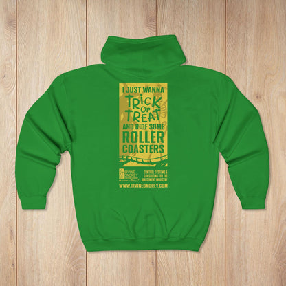 I Just Wanna Trick-or-Treat & Roller Coasters Zip Hoodie • Irvine Ondrey Engineering