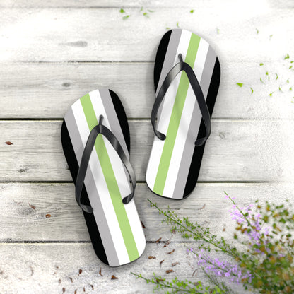 XL Black sole Agender Pride Flip Flops