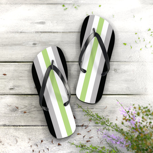 XL Black sole Agender Pride Flip Flops