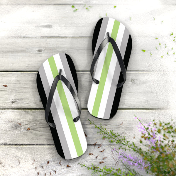 XL Black sole Agender Pride Flip Flops