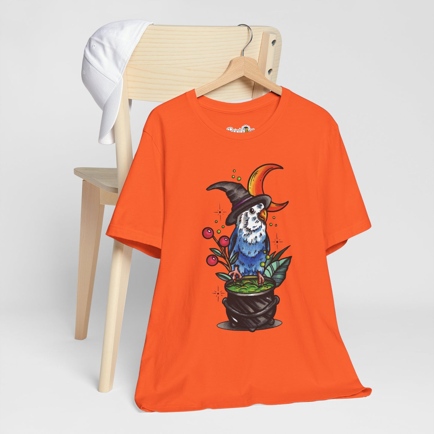 Lovebird Witch, Hand-Drawn & Hand-Colored Tee