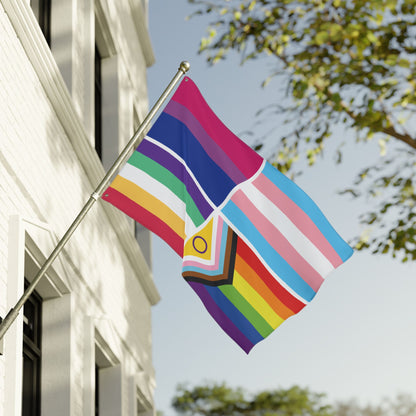 36'' × 60'' 4 Pride Flag Collage with Grommets