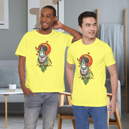 Bride of Frankenstein Lovebird, Hand-Drawn & Hand-Colored Tee