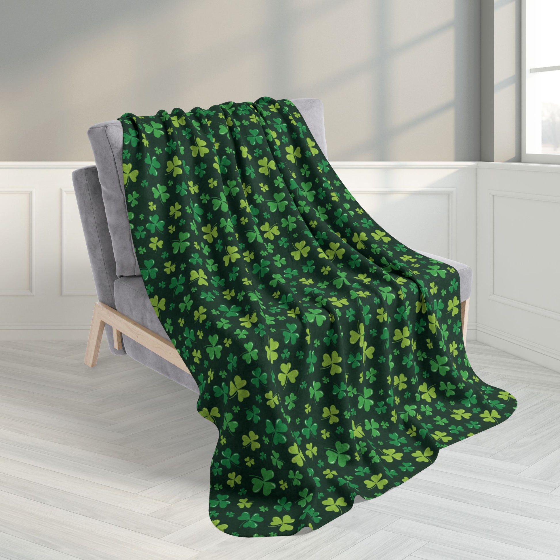 St. Patrick's Day Shamrocks Fleece Sherpa Blanket