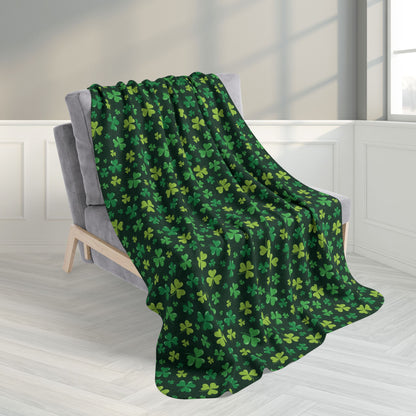 St. Patrick's Day Shamrocks Fleece Sherpa Blanket