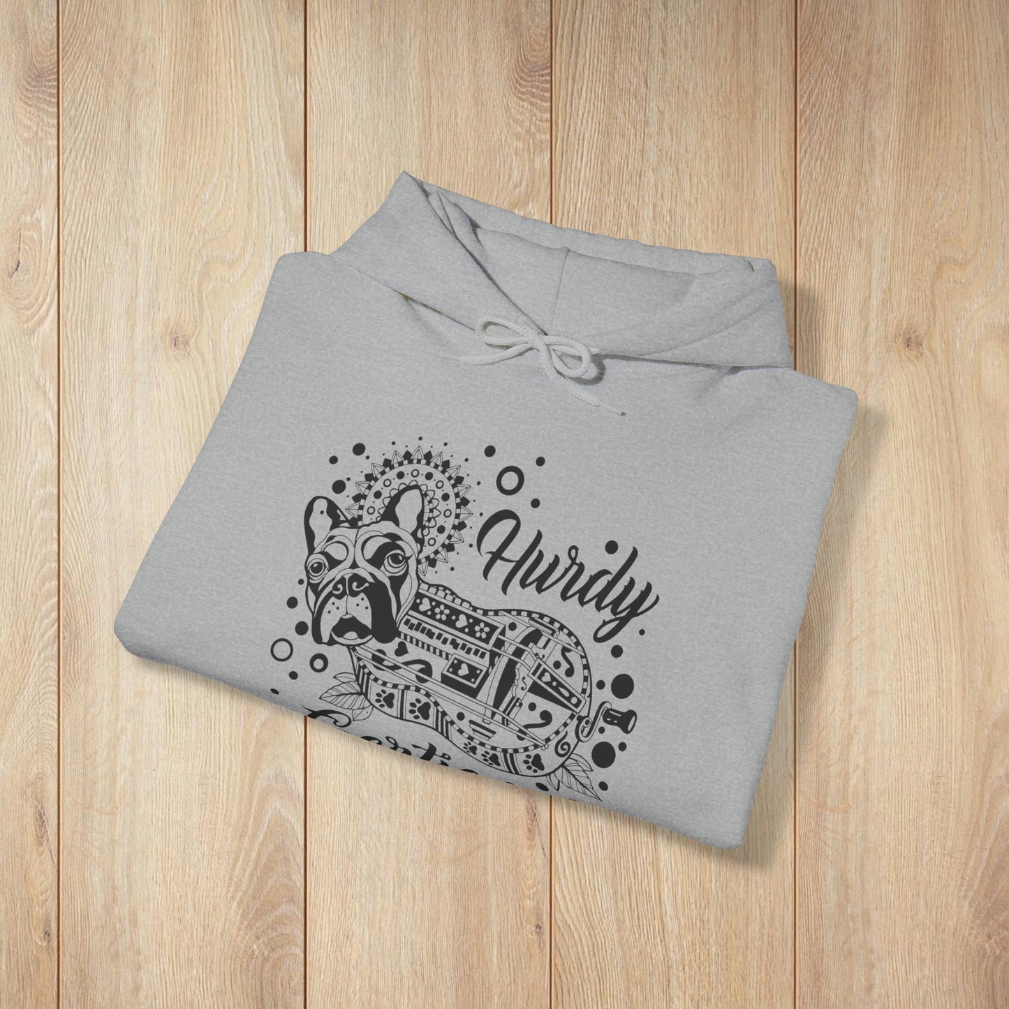 Hurdy Gertie Hooded Sweatshirt, Frenchton Dog Line Art Hoodie