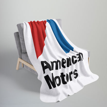AMC Logo White Fleece Sherpa Blanket
