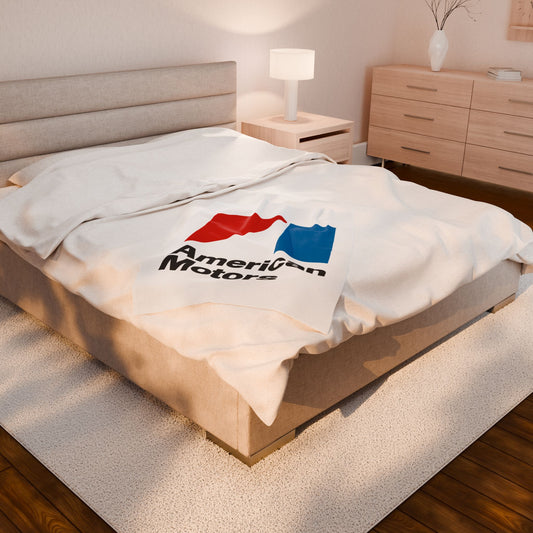 Velveteen Plush AMC Logo White Blanket