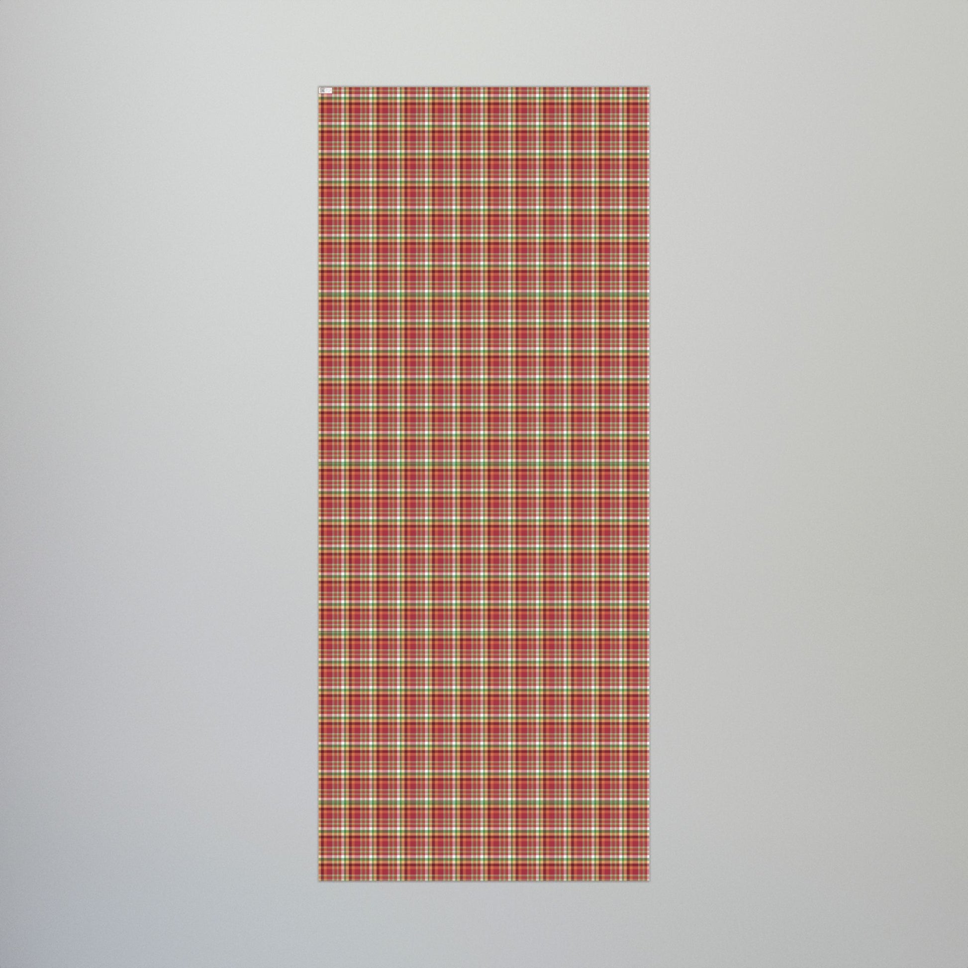 29'' x 72" Matte Christmas Maroon, Green & Gold Plaid Gift Wrapping Paper Roll