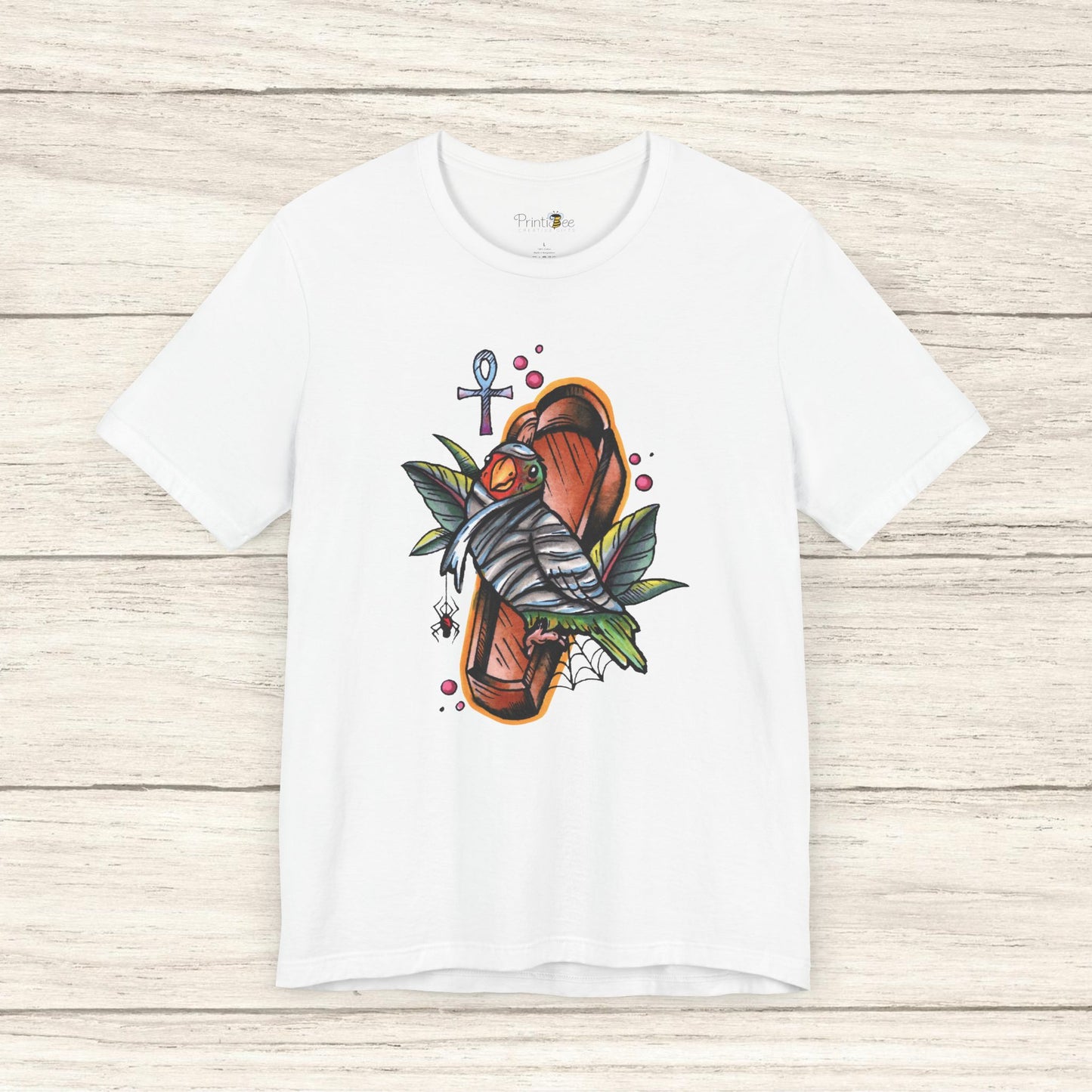 Mummy Lovebird Hand-Drawn & Hand-Colored Tee