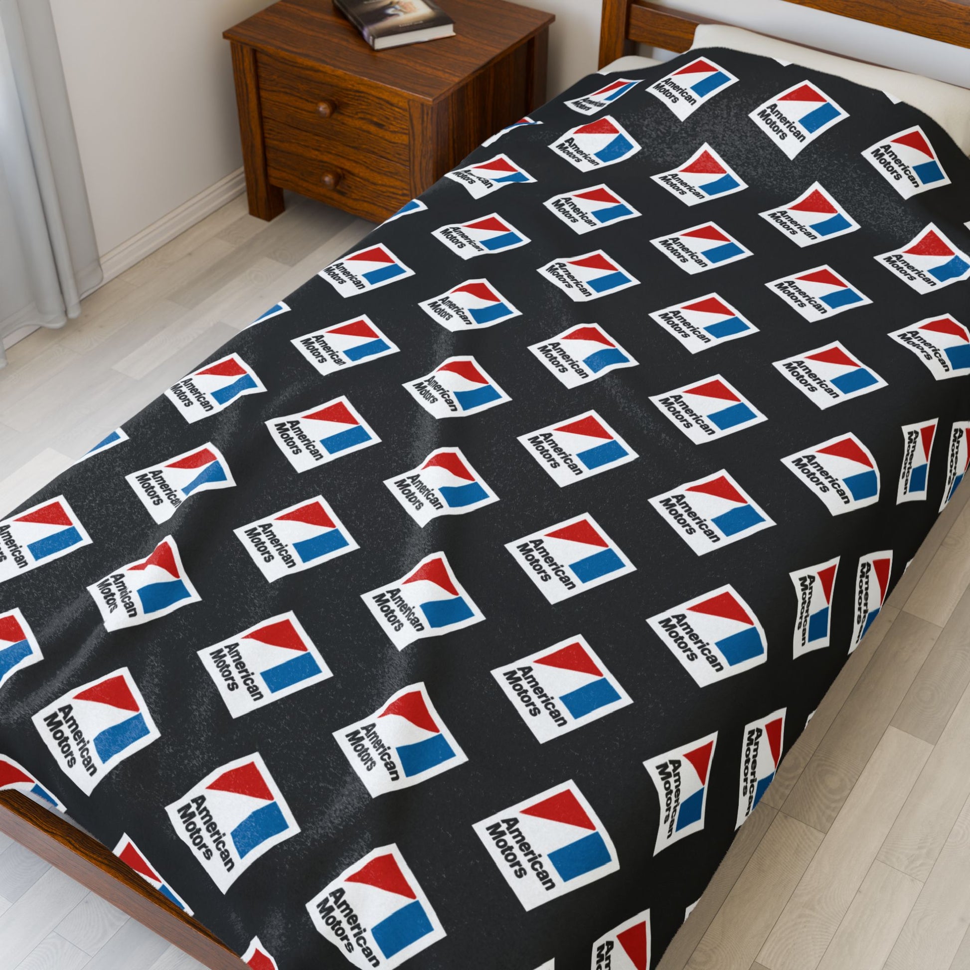 AMC Logo Black Velveteen Plush Blanket