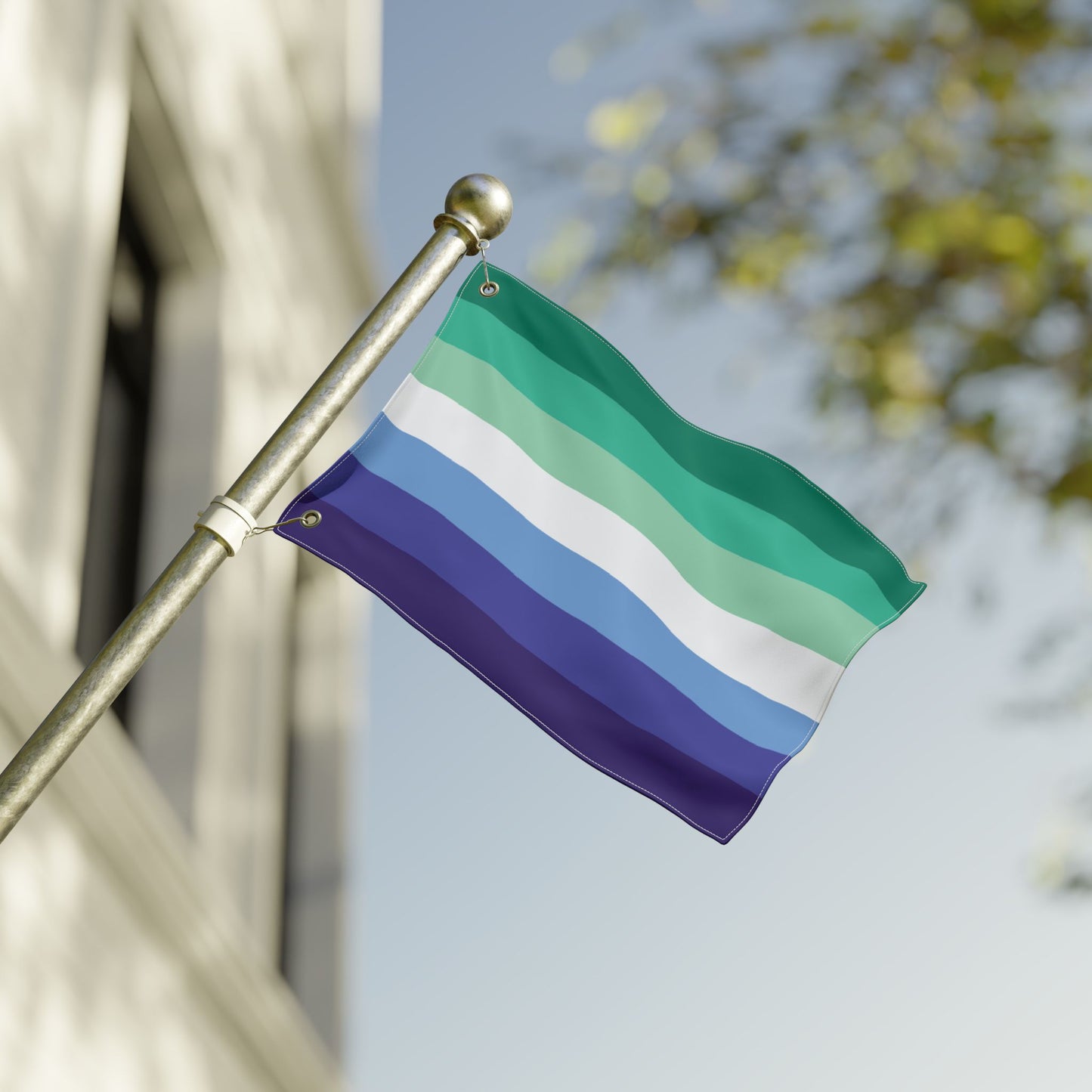 12'' × 18'' Gay Men Trans-Inclusive 7-Stripe Pride Flag with Grommets