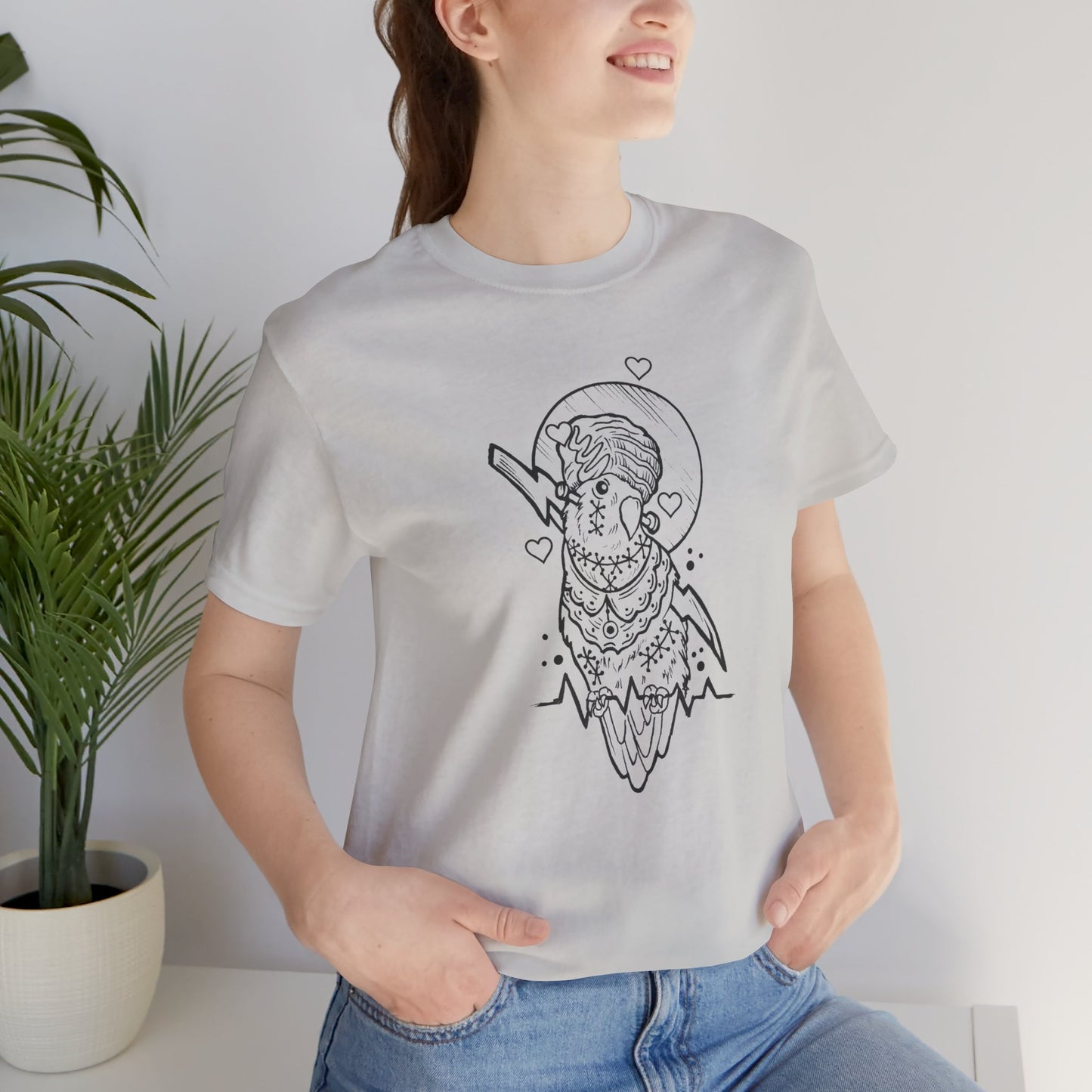 Bride of Frankenstein Lovebird, Line Art Tee