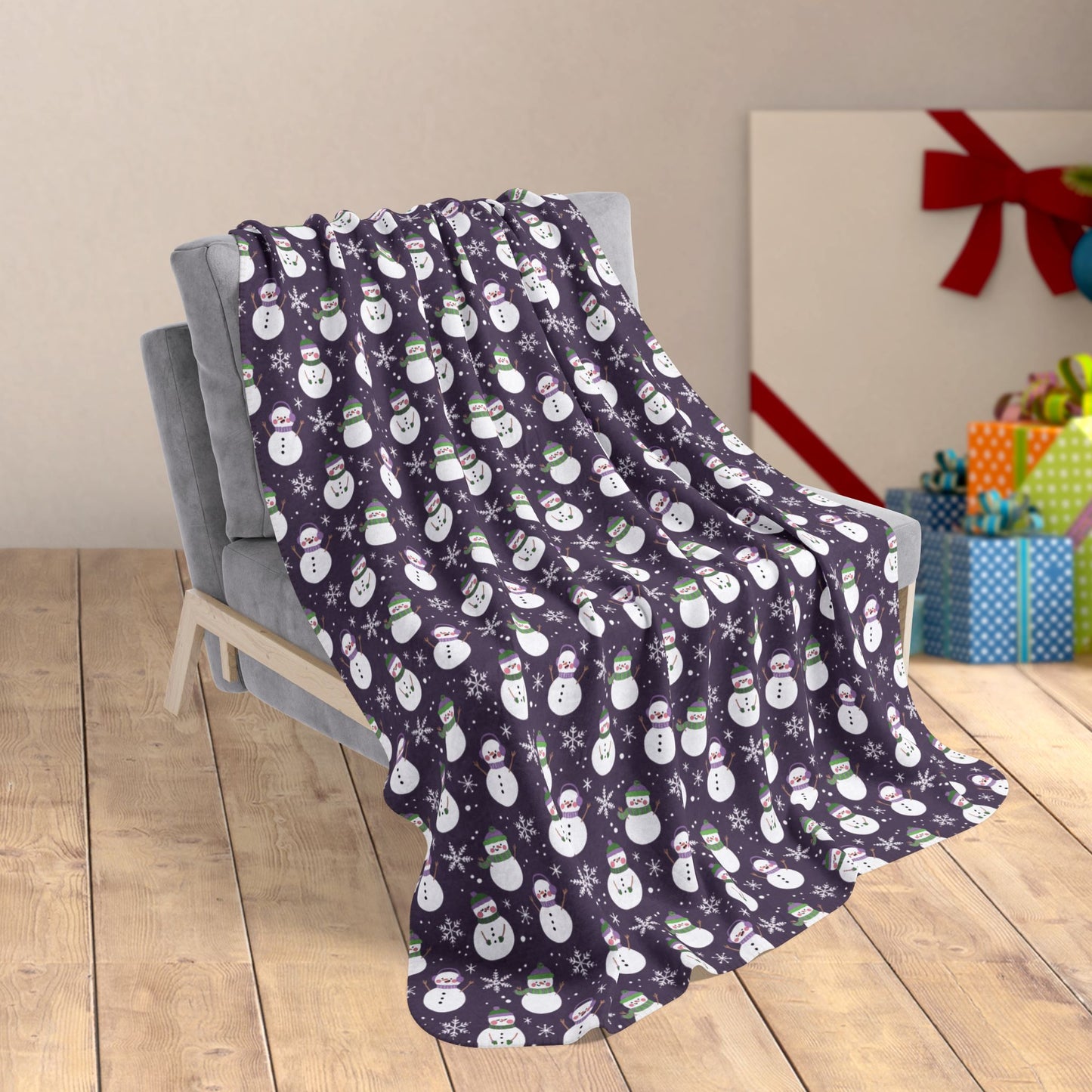 50" × 60" Genderqueer Pride Snowman Fleece Sherpa Blanket