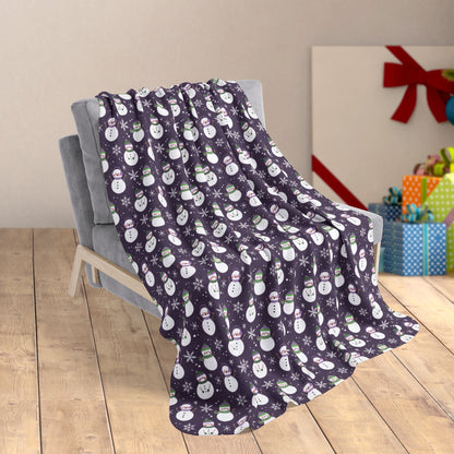 50" × 60" Genderqueer Pride Snowman Fleece Sherpa Blanket