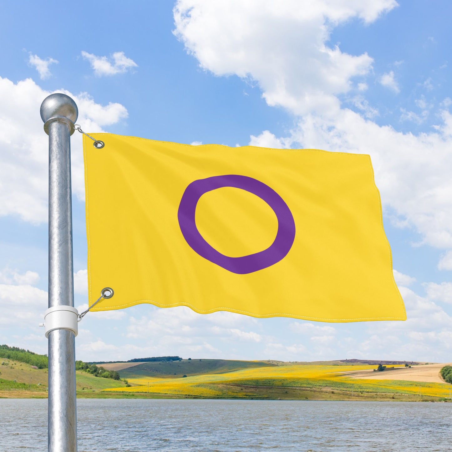 Intersex Pride Flag with Grommets