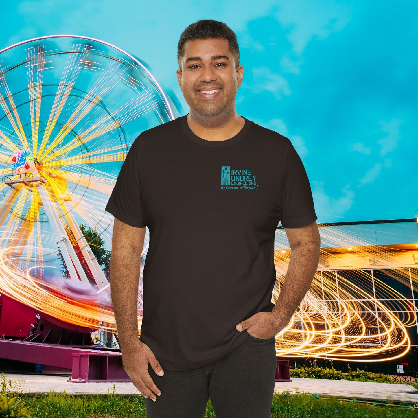 I Just Wanna Hang Out with My Dog & Ride Roller Coasters Tee (BACK graphic) • Irvine Ondrey Engineering