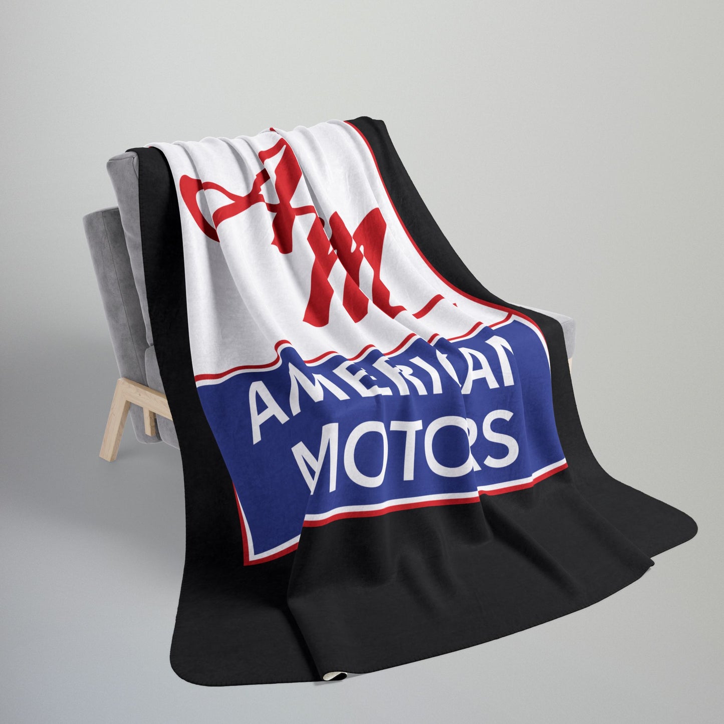 AMC Square Logo Black Fleece Sherpa Blanket