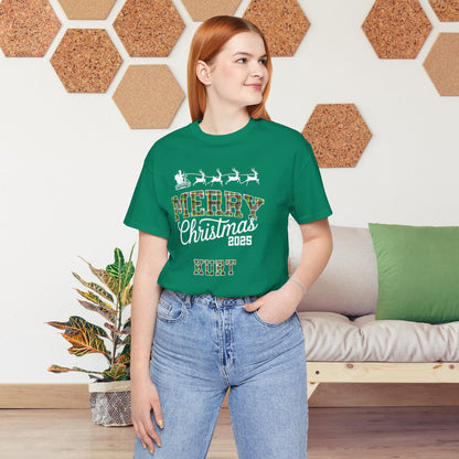 Custom Christmas Green and Gold Green Bay WI Plaid Tee or Pajama Top